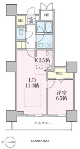ロイヤルパークスタワー南千住(1LDK/7階)の間取り写真