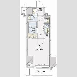 コンシェリア文京根津(1K/4階)の間取り写真