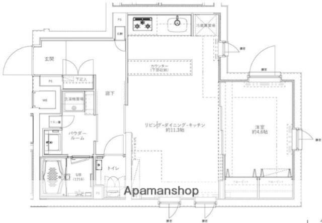 ジェノヴィア新大塚(1LDK/4階)の間取り写真