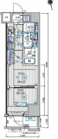 MAXIV CROS 高島平 MIRAIS(2K/3階)の間取り写真