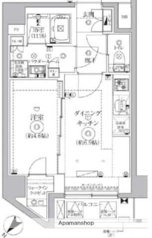 ジェノヴィア北池袋スカイガーデン(1DK/4階)の間取り写真