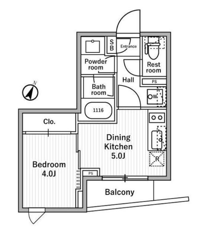 NIDO MOTOHASUNUMA(1DK/3階)の間取り写真