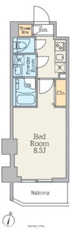 クレストコート中板橋(1K/4階)の間取り写真