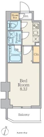 クレストコート中板橋(1K/4階)の間取り写真