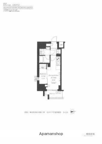 フレンシア御徒町(1DK/7階)の間取り写真