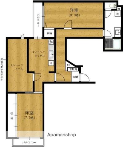 ベルシード板橋蓮根アンベリール(2SDK/4階)の間取り写真