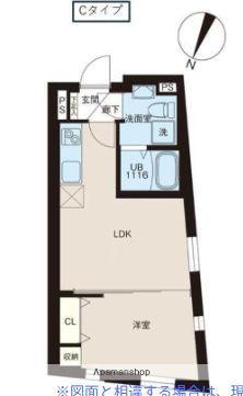 レピュア北池袋駅前レジデンス(1LDK/4階)の間取り写真