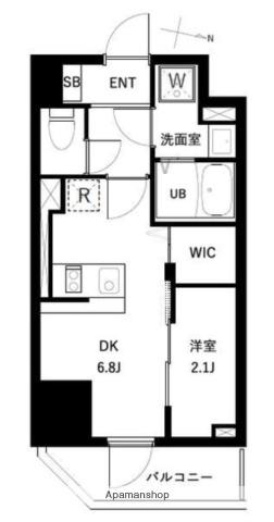 アーバンパーク扇大橋(1DK/8階)の間取り写真