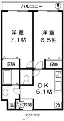 サンリット江北(2DK/2階)の間取り写真