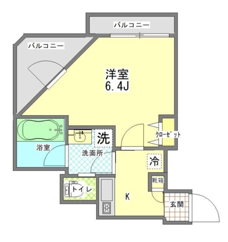 パレス・フォンテーヌ(1K/3階)の間取り写真