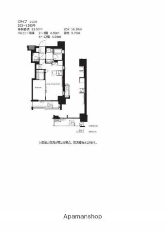 フレンシア椎名町(1LDK/6階)の間取り写真