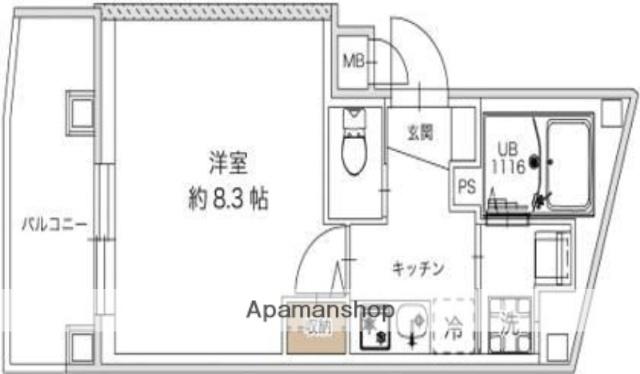 レピュア西尾久レジデンス(1K/3階)の間取り写真