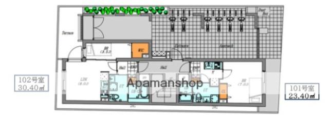 LUORE大山(1LDK/1階)の間取り写真