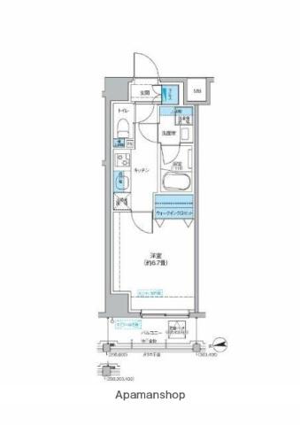 フレンシアノイエ成増(1K/4階)の間取り写真