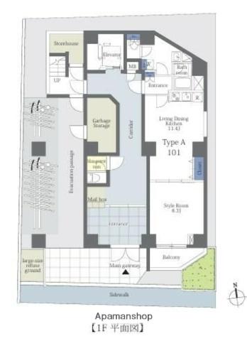 リリーフォート板橋大山(1LDK/1階)の間取り写真