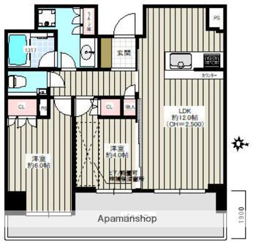 物件名登録なし(2LDK/7階)の間取り写真