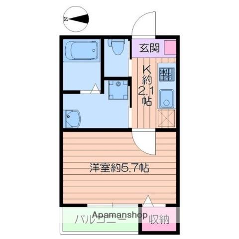 クォーク(1K/3階)の間取り写真