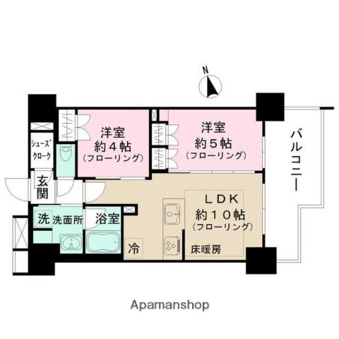 サンクレイドル浅草Ⅲ(2LDK/8階)の間取り写真