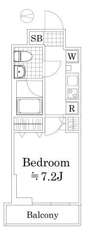 SQUARE CITY NISHIDAI AZ(1K/2階)の間取り写真