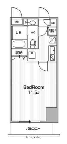 アーバンフラッツ池袋プレミアム(1K/21階)の間取り写真