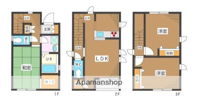 東京地下鉄千代田線 綾瀬駅 徒歩5分 3階建 築11年(3LDK)の間取り写真
