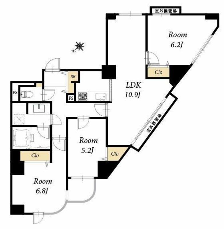 アドリーム文京動坂(3LDK/11階)の間取り写真