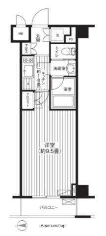 グランハイツ東新宿(1K/5階)の間取り写真