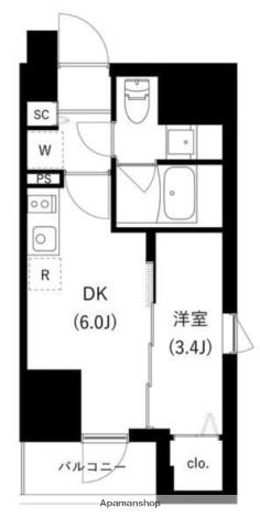 WHARF駒込(1DK/2階)の間取り写真