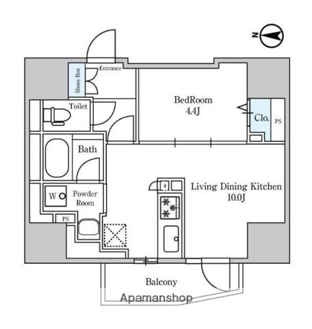 エスタート入谷Ⅰ(1LDK/5階)の間取り写真