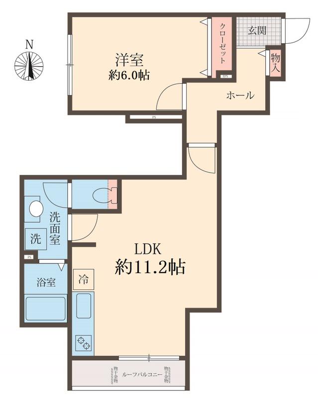 足立区千住旭町工事(1LDK/2階)の間取り写真