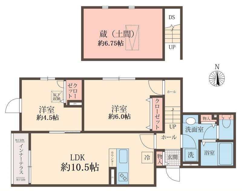 足立区千住旭町工事(2LDK/1階)の間取り写真