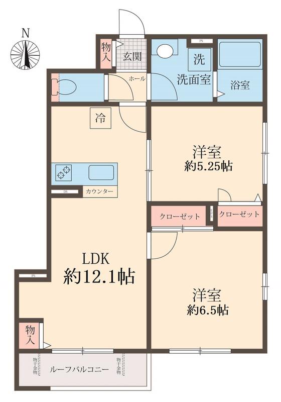 足立区千住旭町工事(2LDK/2階)の間取り写真