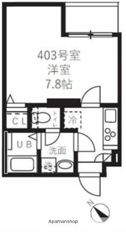 ベルノワール王子(1K/4階)の間取り写真