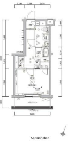 アルテシモ デュース(1K/4階)の間取り写真