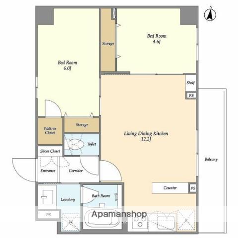 CREATIF日暮里(2LDK/3階)の間取り写真