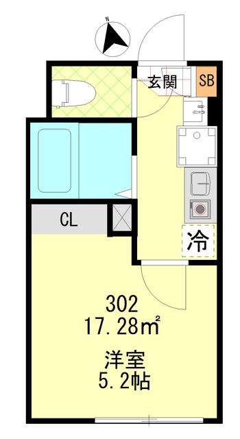 パティシオン中板橋(1K/3階)の間取り写真