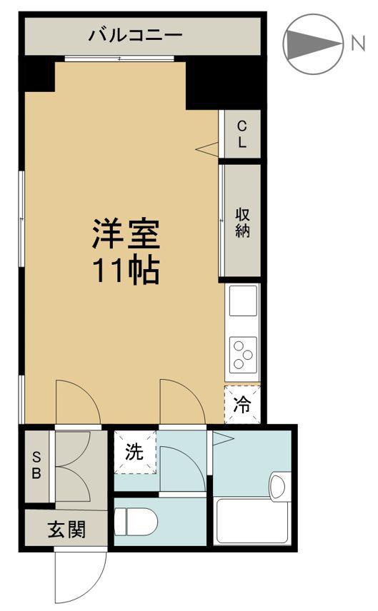 カテリーナ新宿蔵王(ワンルーム/6階)の間取り写真