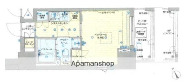 グランフォース町屋(1K/8階)の間取り写真