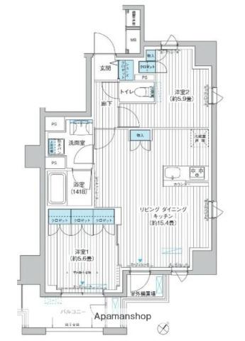 メゾン クロロ(2LDK/5階)の間取り写真