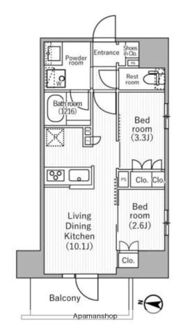 NIDO MINOWA(2LDK/9階)の間取り写真