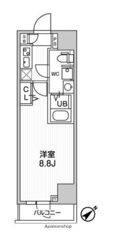 ジェノヴィア浅草5スカイガーデン(1K/9階)の間取り写真