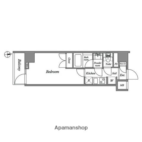 ザ・レジデンス神楽坂Ⅰ(1K/4階)の間取り写真