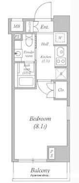 アビタシオン神楽坂(1K/9階)の間取り写真