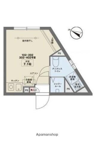 COCOFLAT池袋Ⅱ(ワンルーム/4階)の間取り写真