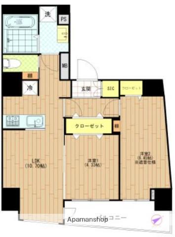 アリーチェ赤羽岩淵(2LDK/4階)の間取り写真