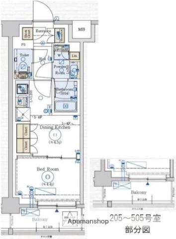 ジェノヴィア赤羽(1DK/5階)の間取り写真