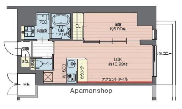 プレジオ西新井(1LDK/13階)の間取り写真