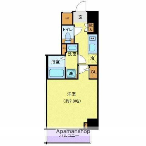 ジェノヴィア田端3グリーンヴェール(1K/5階)の間取り写真