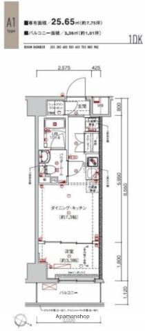 SAKURA AXIS NAKAITABASHI(1DK/3階)の間取り写真