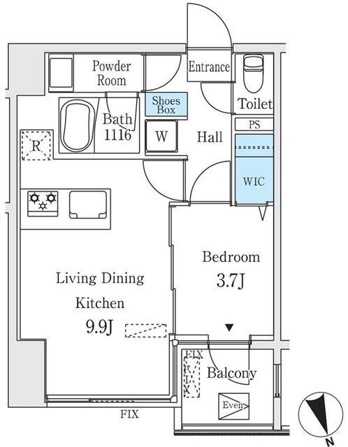 コージーコート谷中(1LDK/3階)の間取り写真